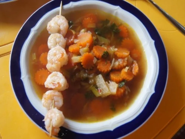 Möhrenblüteneintopf mit Garnelenspieß - Rezept - Bild Nr. 14