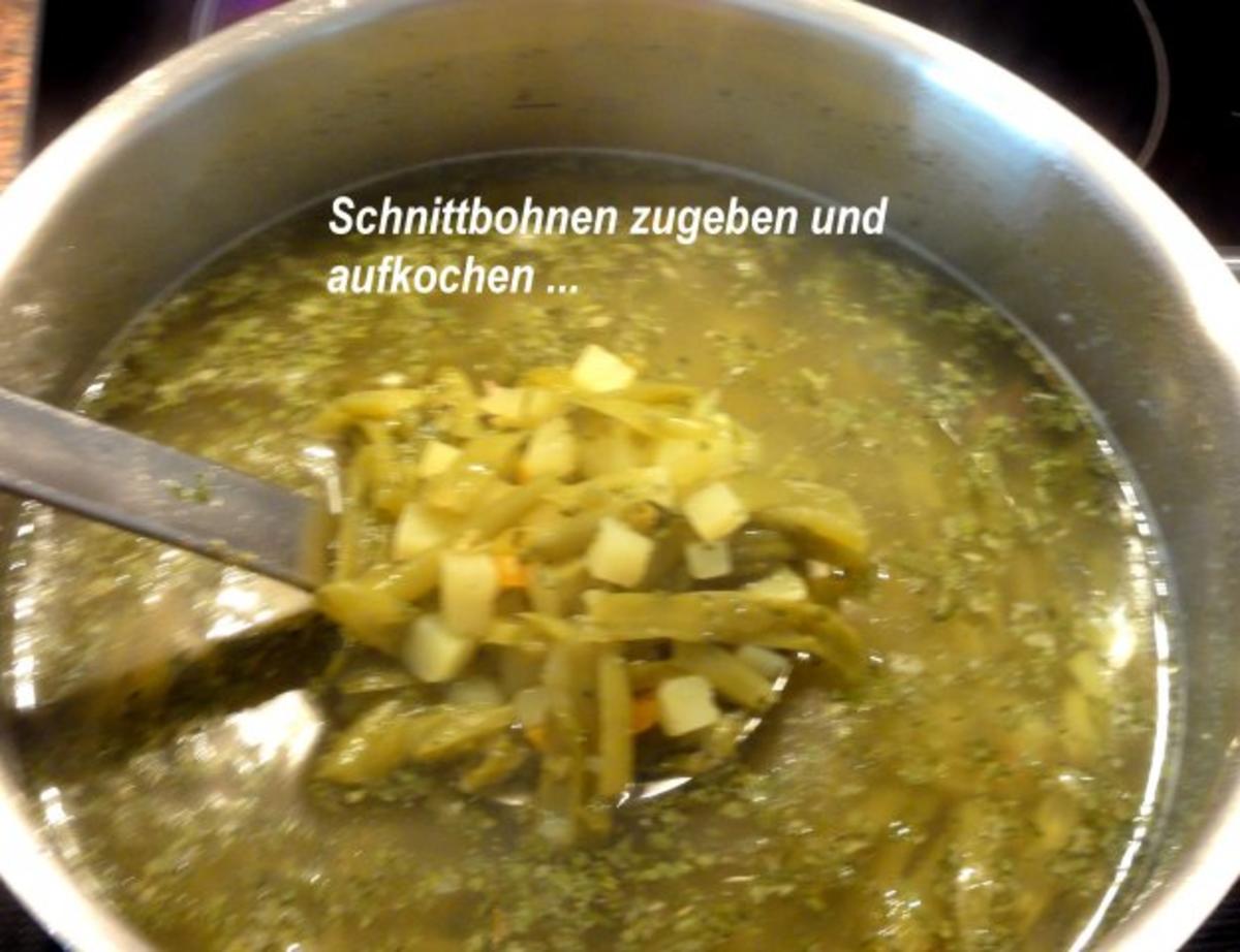 Suppe:   SCHNITTBOHNEN - SUPPE mit Bratwurstbällchen - Rezept - Bild Nr. 6
