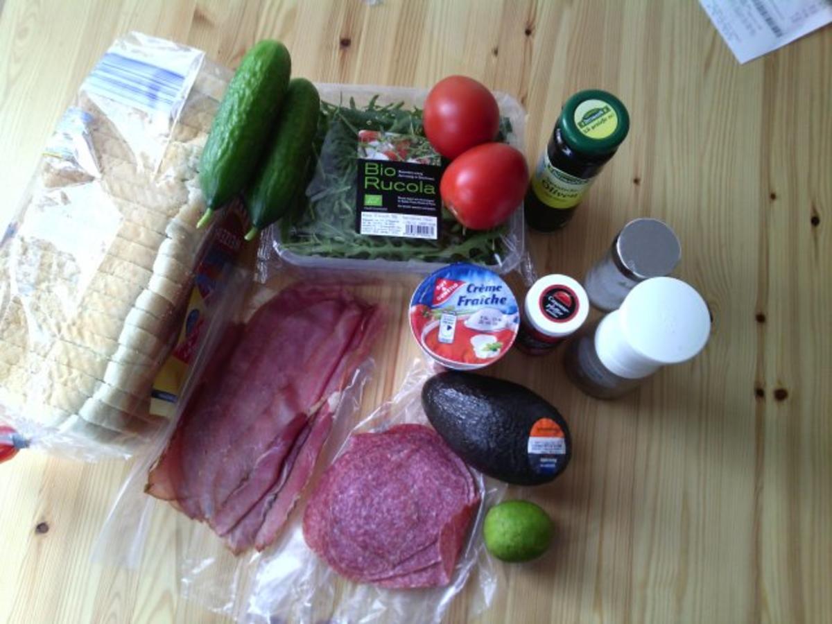 Sandwich mit Schinken und Salami - Rezept - Bild Nr. 2