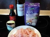 Rezept: Hรคhnchenstreifen in Chilimarinade mit Paprika und Basmati Hรคhnchenstreifen in Chilimarinade mit Paprika und Basmati - Rezept