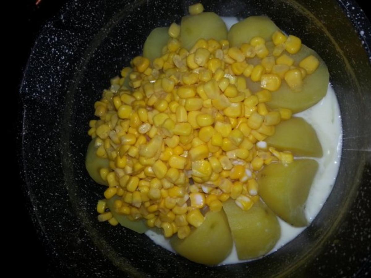 Hackbraten auf Wurzelgemüsebett mit Maispüree - einfach - 119 kcal/100g