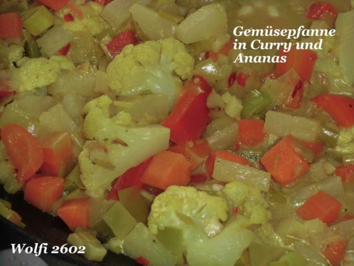 Gemüse : Curry-Gemüse-Pfanne, mit Ananas und Reis (Vegetarisch) - Rezept - Bild Nr. 5