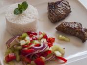 Lammsteaks in Knoblauchsoße - Rezept