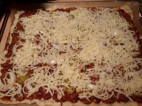 Rezept: BIG American Partypizza "Texasstyle" BIG American Partypizza "Texasstyle" - Rezept