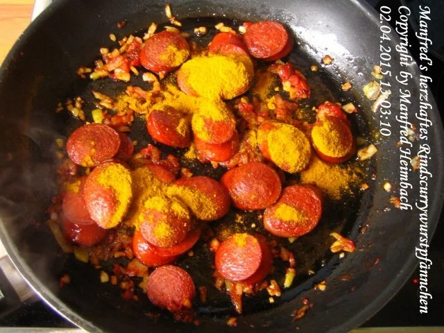 Fleisch – Manfred’s herzhaftes Rindscurrywurstpfännchen - Rezept - Bild Nr. 4