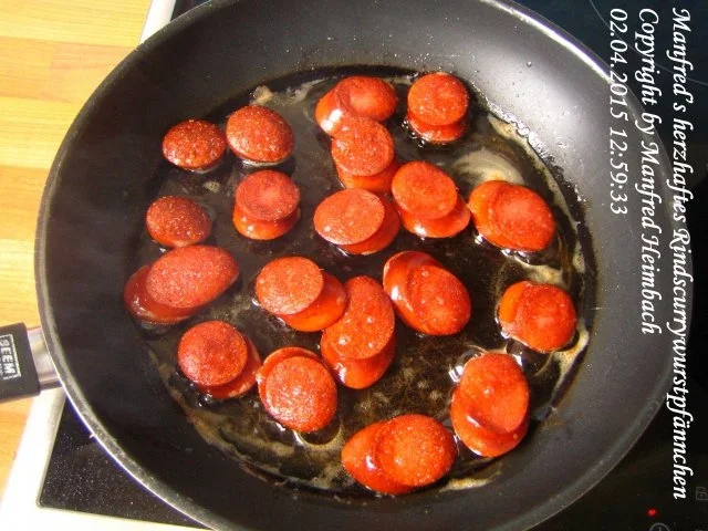 Fleisch – Manfred’s herzhaftes Rindscurrywurstpfännchen - Rezept - Bild Nr. 6