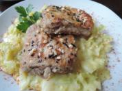Buchweizen - Käse - Bratling auf Kartoffel - Wirsing - Sahne - Bett - Rezept