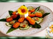 Junger Bärlauch Salat mit Fetakäse und Dressing dazu - Rezept