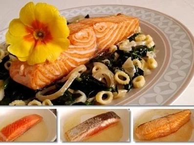 Rezept: Gebratenes Lachsfilet auf Spinatbett Bild Nr. 18 Gebratenes Lachsfilet auf Spinatbett - Rezept - Bild Nr. 18