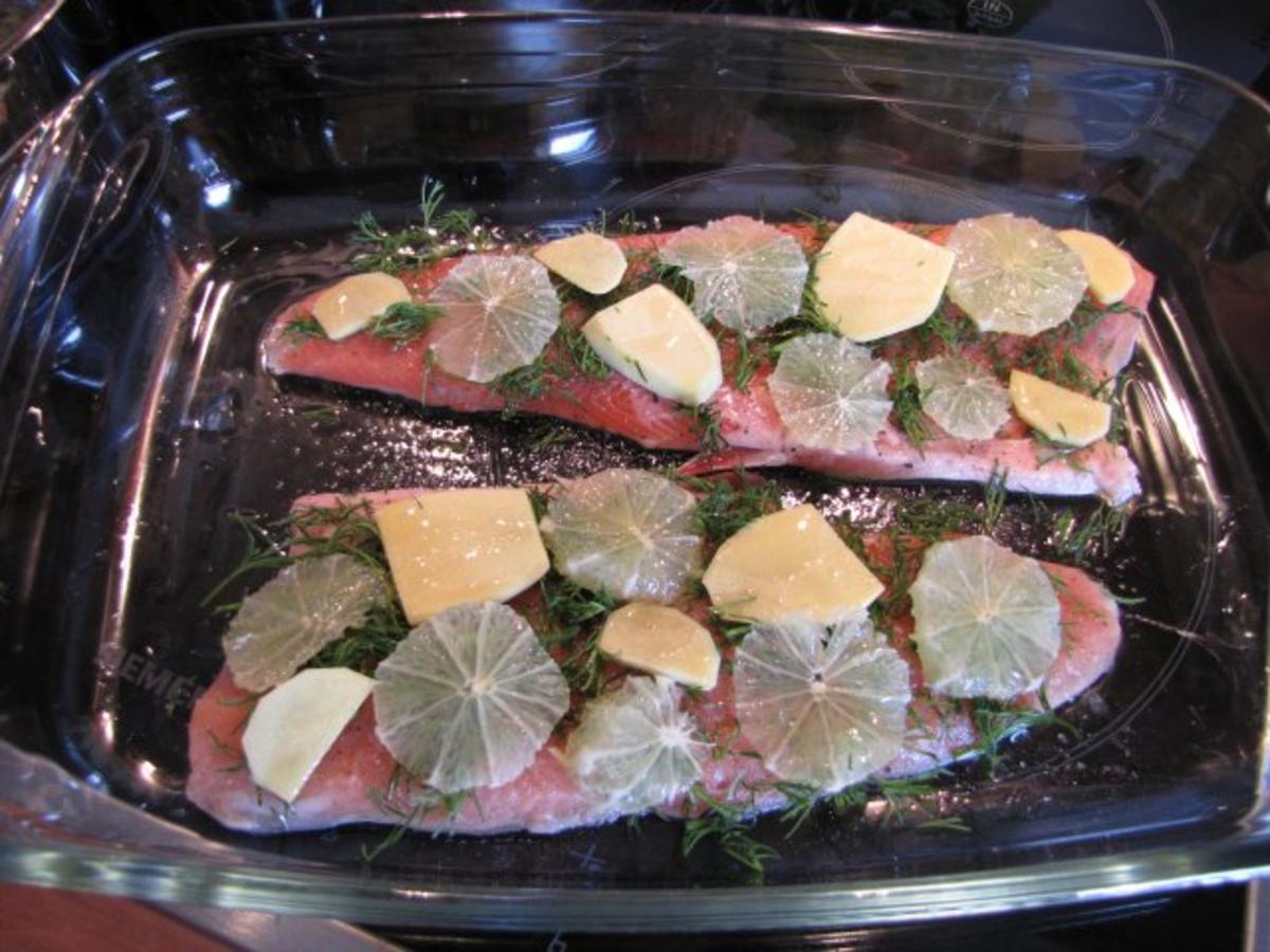 Saiblingsfilet aus dem Ofen mit Wasabi-Limetten-Sauce - Rezept - Bild Nr. 2