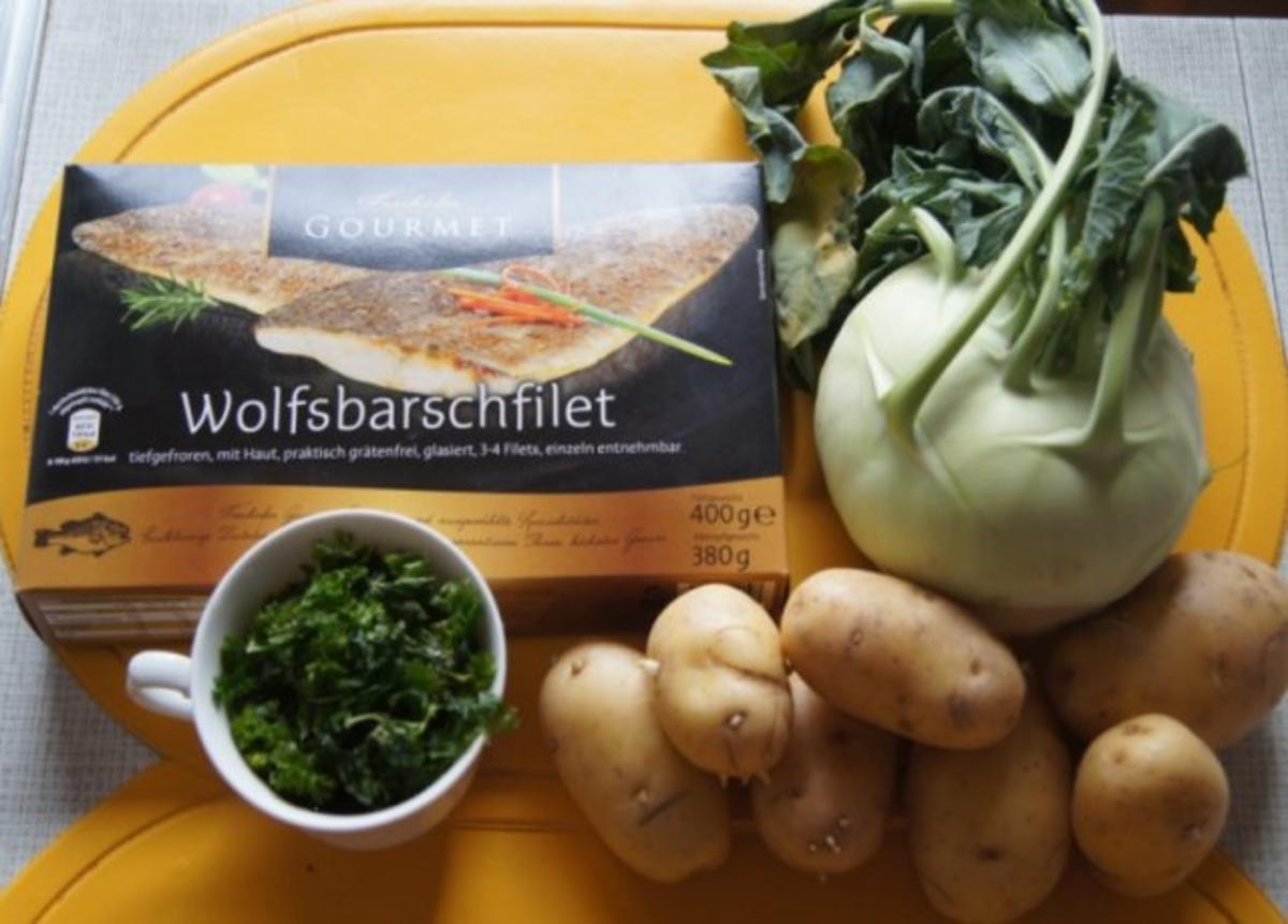Wolfbarschfilet mit Kohlrabirahmgemüse und Currykartoffelstampf - Rezept - Bild Nr. 2