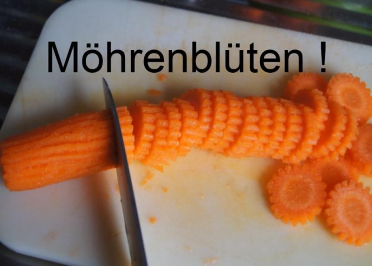 Puten-Ministeaks mit Rahm-Möhrenblüten und Kartoffelpilzen - Rezept - Bild Nr. 9