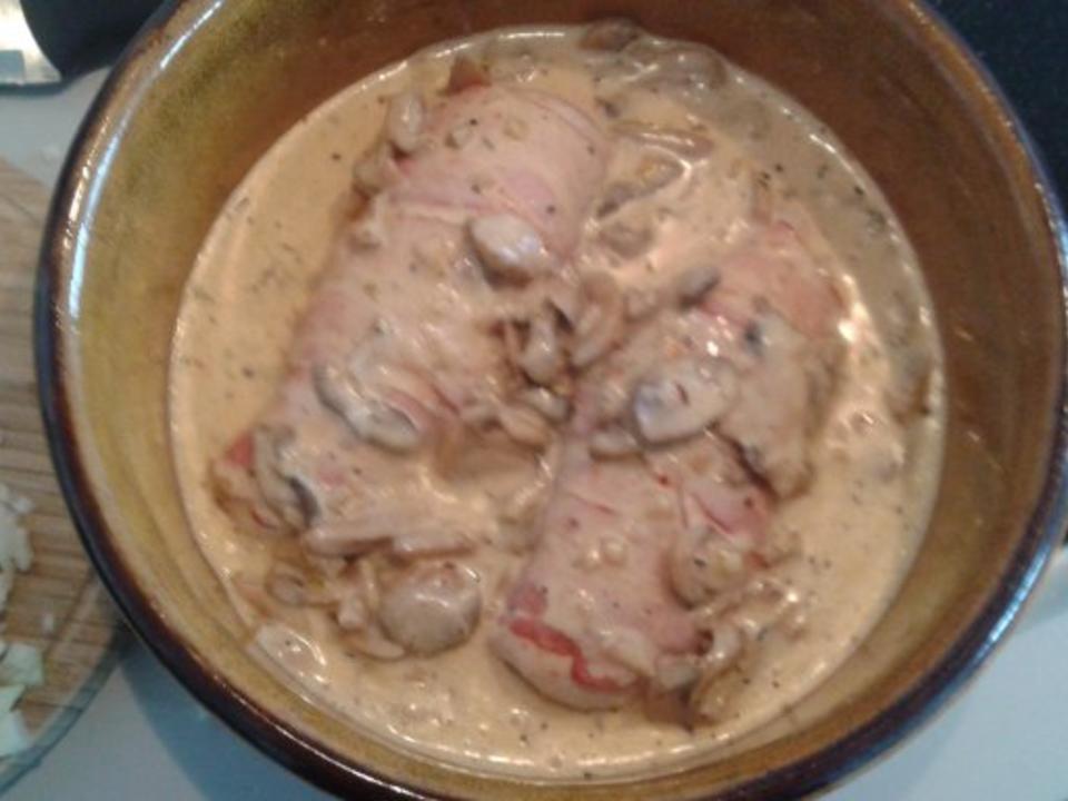überbackene Hähnchenbrust mit Bacon - Rezept