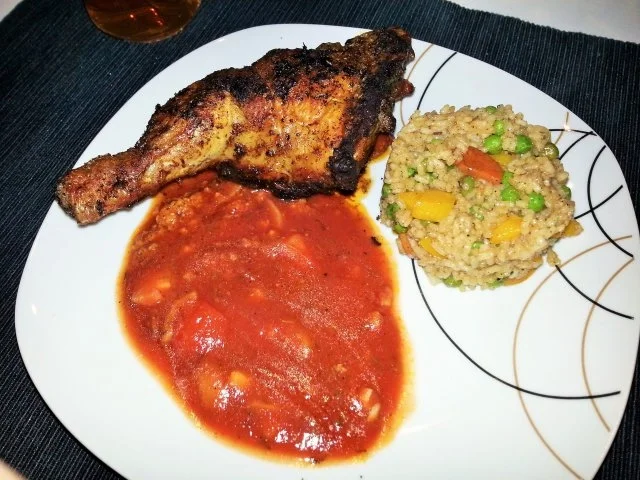 Hühnchen Toscana mit Gemüsereis - Rezept