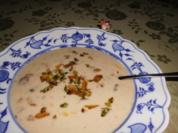 Waldpilzsuppe mit Süßkartoffelcroutons>> - Rezept