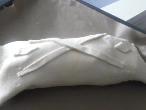 Rezept: Kasseler im Blätterteig mit Kartoffel-Möhren-Stampf und Rahm-Ananas-Sauerkraut Bild Nr. 3 Kasseler im Blätterteig mit Kartoffel-Möhren-Stampf und Rahm-Ananas-Sauerkraut - Rezept - Bild Nr. 3