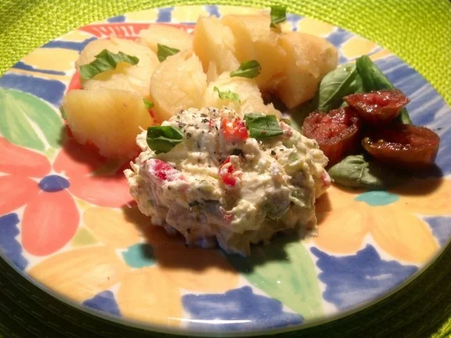 Rezept: Mango-Chili-Frischkäse-Dip mit Pellkartoffeln Mango-Chili-Frischkäse-Dip mit Pellkartoffeln - Rezept