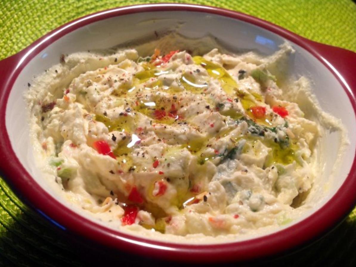 Mango Chili Frischkäse Dip mit Pellkartoffeln - einfach - 113 kcal/100g