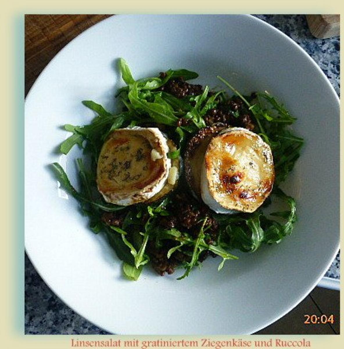 Salat von Linsen und Rucola mit gratiniertem Ziegenkäse - Rezept - Bild Nr. 7