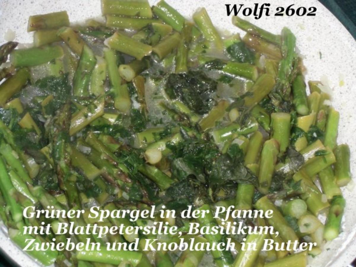Vegetarisch : Grüner Spargel aus der Pfanne mit Butter - Rezept - Bild Nr. 4