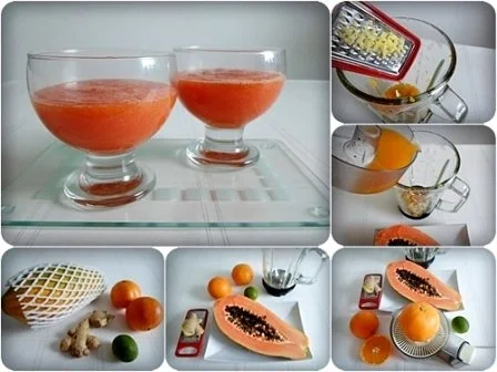 Rezept: Fruchtsafthaltiger Papaya-Ingwer-Orange-Limette Smoothie Bild Nr. 12 Fruchtsafthaltiger Papaya-Ingwer-Orange-Limette Smoothie - Rezept - Bild Nr. 12