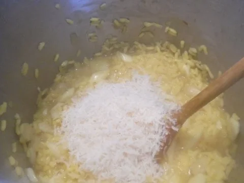 Spargel-Safran-Risotto mit Hähnchen-Mango-Spiess - Rezept - Bild Nr. 4