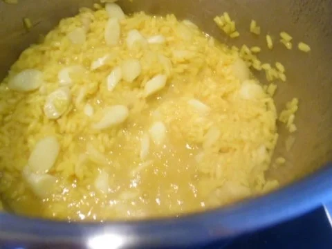 Spargel-Safran-Risotto mit Hähnchen-Mango-Spiess - Rezept - Bild Nr. 5
