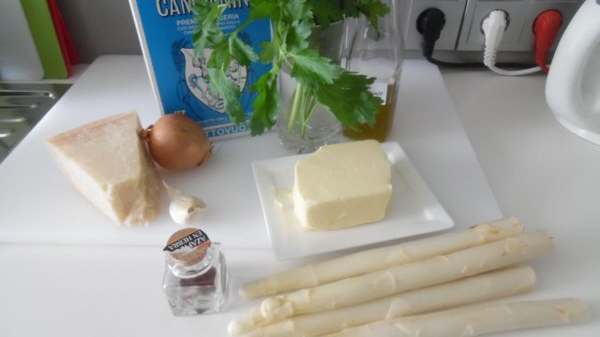 Spargel-Safran-Risotto mit Hähnchen-Mango-Spiess - Rezept - Bild Nr. 9