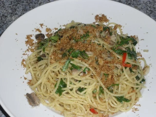 Rezept: Spaghetti mit Chili und Sardienen Spaghetti mit Chili und Sardienen - Rezept