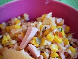 Fruchtiger Wurst-Käse-Salat; für den Thermomix - Rezept