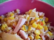 Fruchtiger Wurst-Käse-Salat; für den Thermomix - Rezept