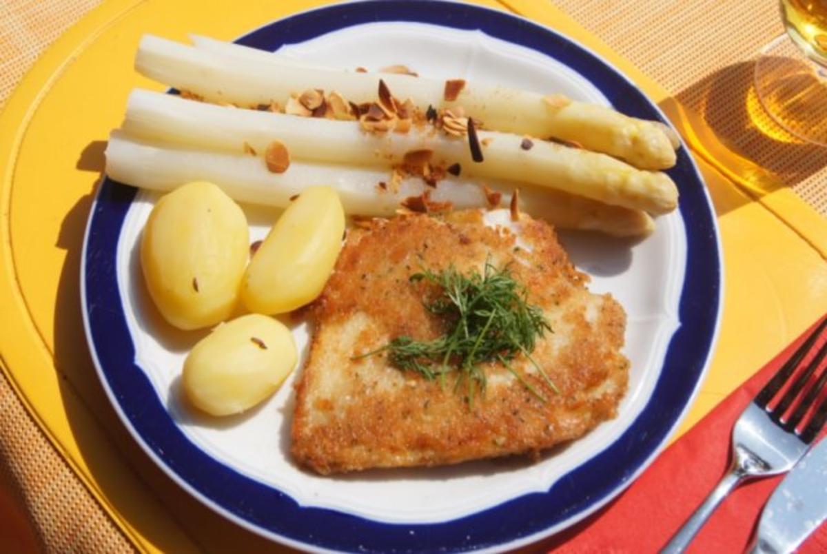 Spargel mit Schollen-Filet und Frühkartoffeln - Rezept