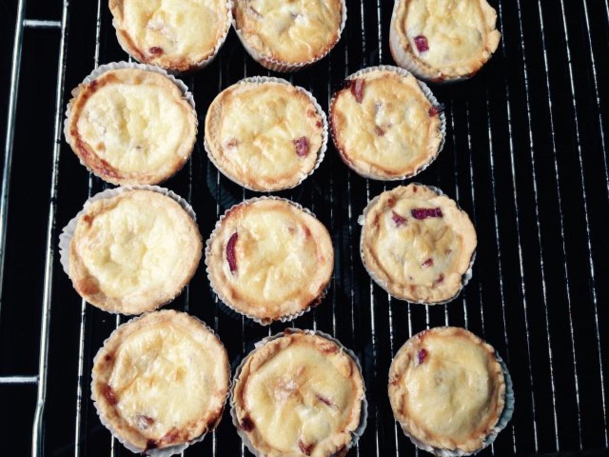 Bilder für Mini-Quiches mit karamellisierten Zwiebeln und Ziegenkäse - Rezept