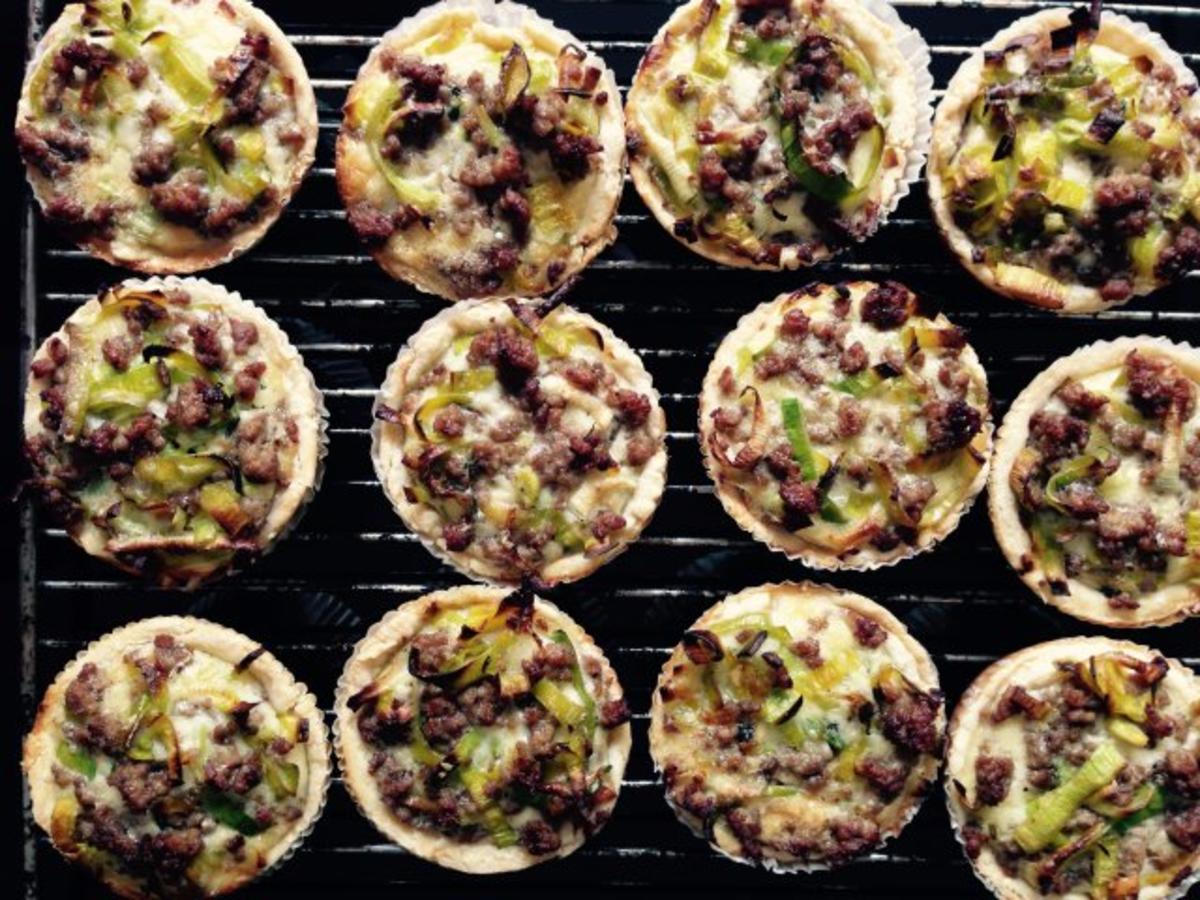 Bilder für Mini-Quiches mit Hack und Porree - Rezept