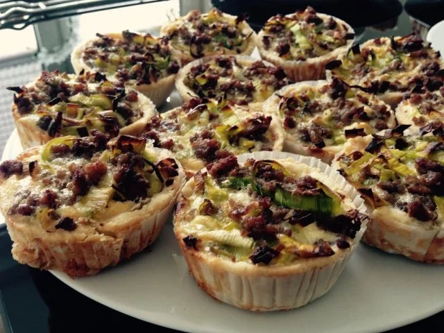 Mini-Quiches mit Hack und Porree - Rezept