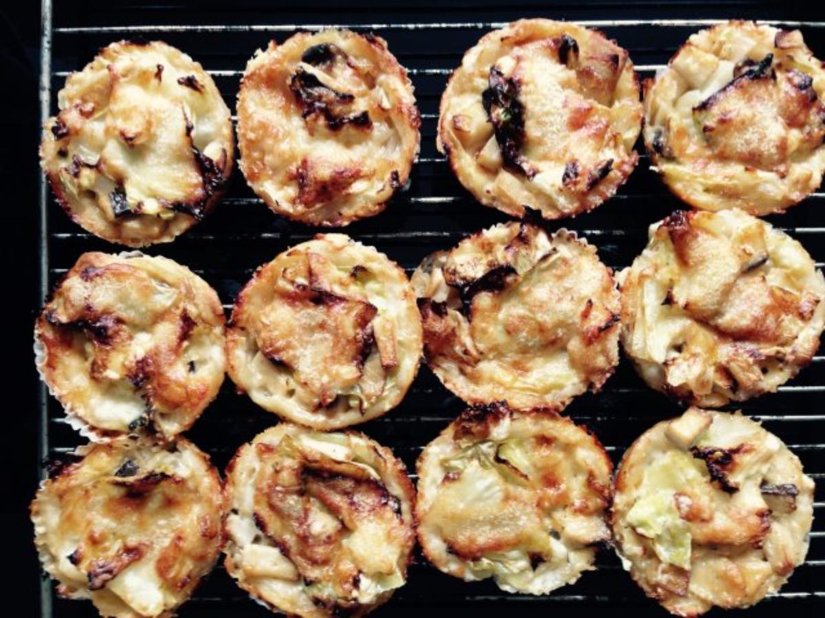 Mini-Quiches mit Kräuterseitlingen und Spitzkohl - Rezept - kochbar.de