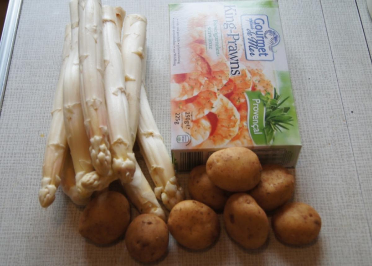 Spargel mit Riesengarnelenschwänzen und Currykartoffeln - Rezept - Bild Nr. 33