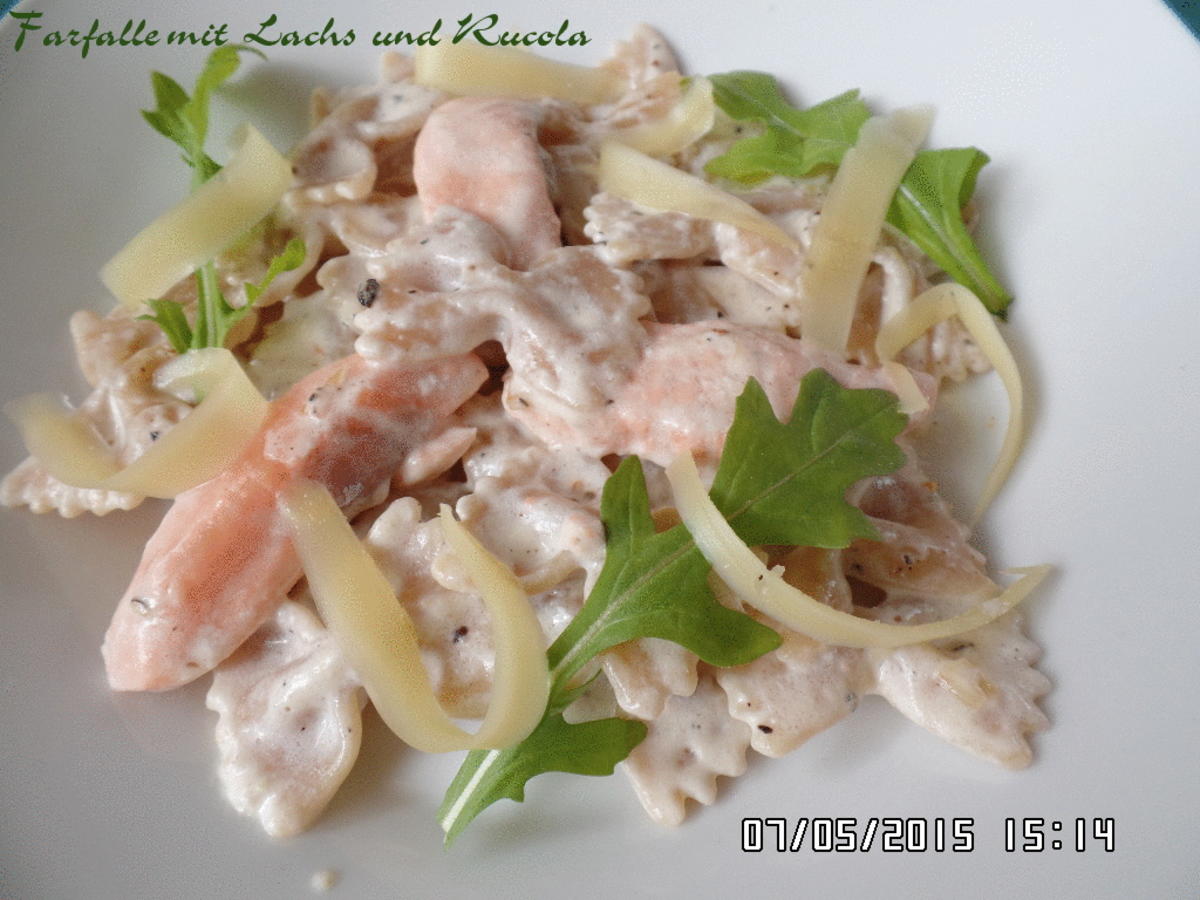 Bilder für Farfalle (Nudeln) mit Lachs und Rucola - Rezept