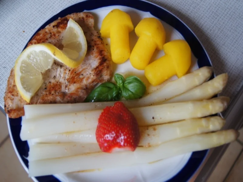 Spargel mit Putenschnitzel und Curry-Kartoffelpilzen - Rezept - Bild Nr. 76