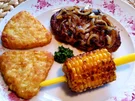 Zwiebelsteak vom Schweinenacken mit Maiskölbchen zum Abnagen - Rezept - Bild Nr. 24
