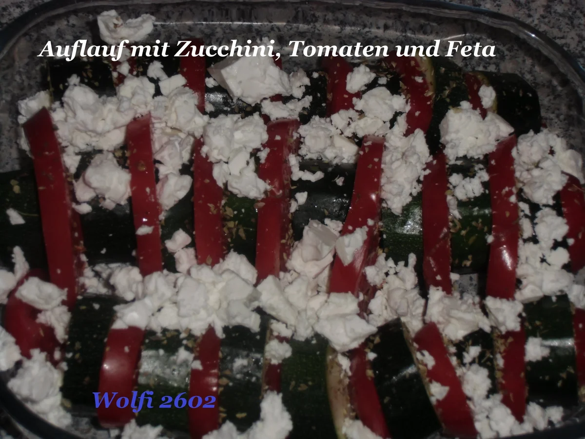 Rezept: Vegetarisch : Auflauf mit Zucchini, Fleischtomate und Feta Bild Nr. 22 Vegetarisch : Auflauf mit Zucchini, Fleischtomate und Feta - Rezept - Bild Nr. 22