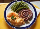 Rezept: Bratwurstschnecke mit grünen Bohnen und Möhren-Kartoffelstampf Bild Nr. 51 Bratwurstschnecke mit grünen Bohnen und Möhren-Kartoffelstampf - Rezept - Bild Nr. 51