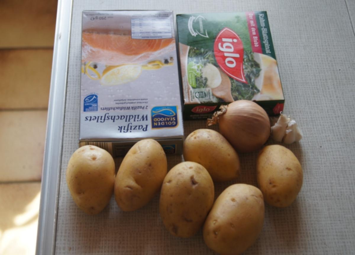 Lachsfilet mit Rahm-Spinat und Curry-Kartoffelpilzen - Rezept - Bild Nr. 53