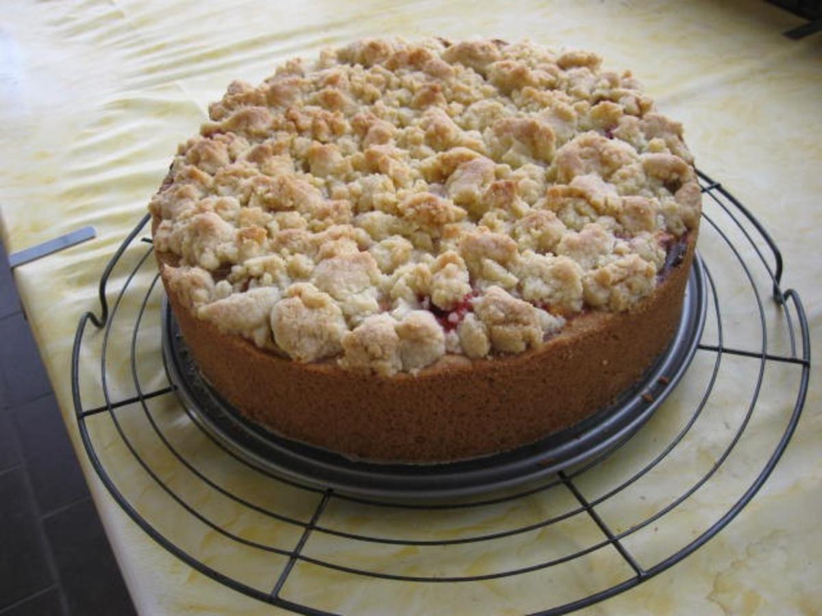 Quark-Streusel-Kuchen mit Rhabarber - Rezept - kochbar.de