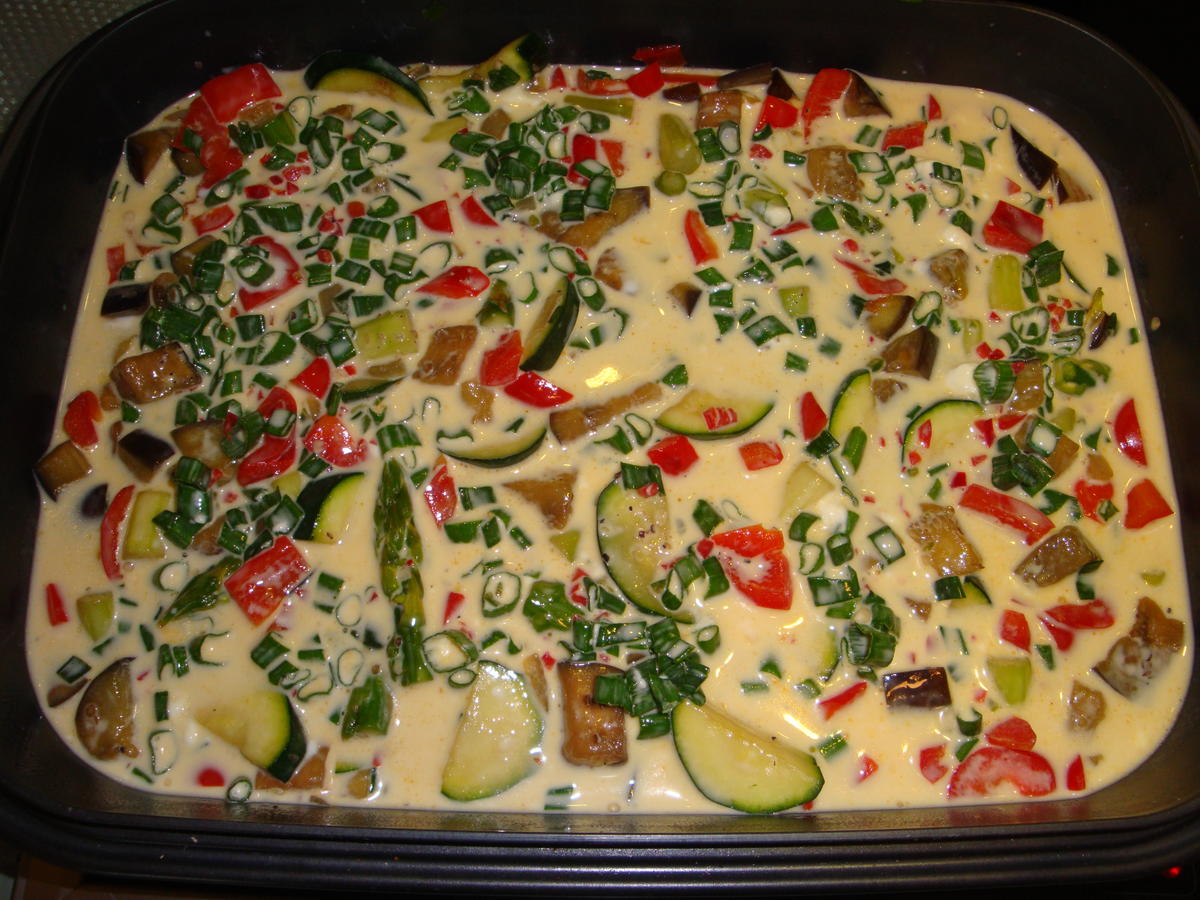 Gemüse Frittata mit Aubergine-grünem Spargel-Zucchini & rotem Paprika - Rezept - Bild Nr. 132