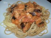 Spaghetti mit Auberginen - Tomaten - Sauce - Rezept