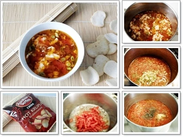 Rezept: Vietnamesische Tomatensuppe mit „Eierblumen“ Bild Nr. 227 Vietnamesische Tomatensuppe mit „Eierblumen“ - Rezept - Bild Nr. 227