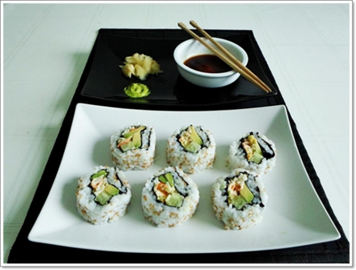 Sushi: California Rolls -  selber machen - Rezept - Bild Nr. 225