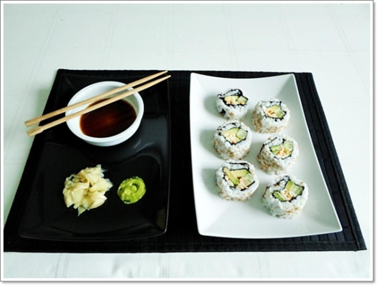 Sushi: California Rolls -  selber machen - Rezept - Bild Nr. 226