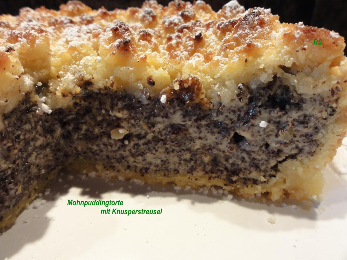 KuchenZwerg:  MOHN-PUDDING-TORTE mit Knusperstreusel - Rezept - Bild Nr. 243